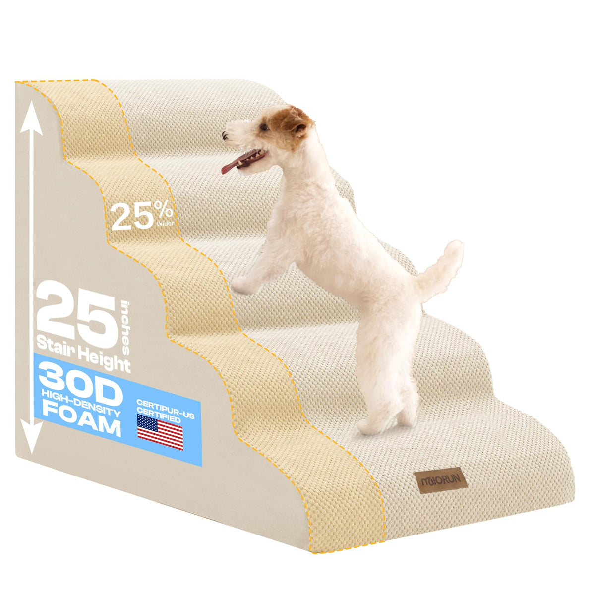 Miorun extra-wide dog stairs cover ready to provide safe access to high beds.