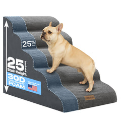 Miorun extra-wide dog stairs front view for bed access