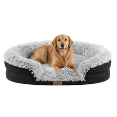 Miorun fluffy orthopedic bed overview with plush comfort for large dogs.