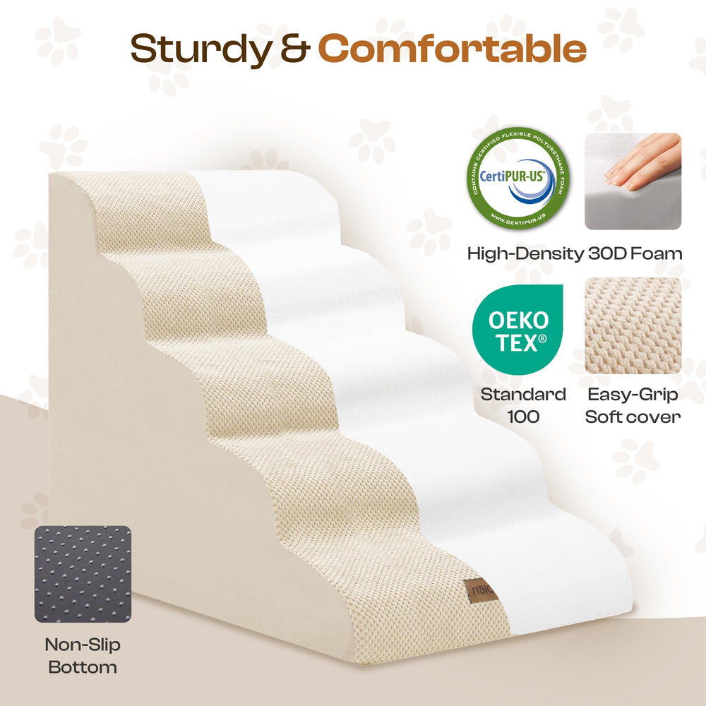 Miorun non-slip base fabric keeps stairs steady on smooth floors.