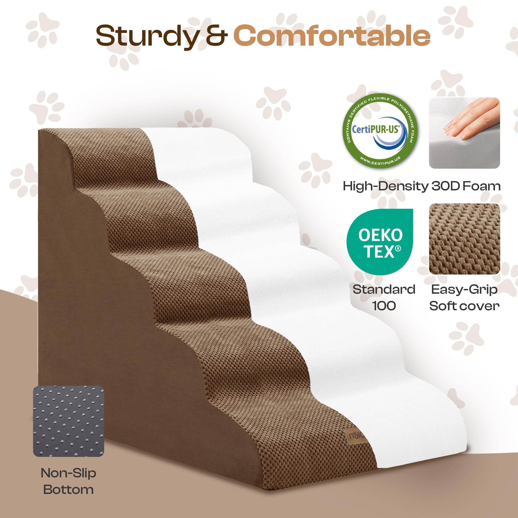 Miorun pet-friendly design helps dogs climb couches and beds without lifting