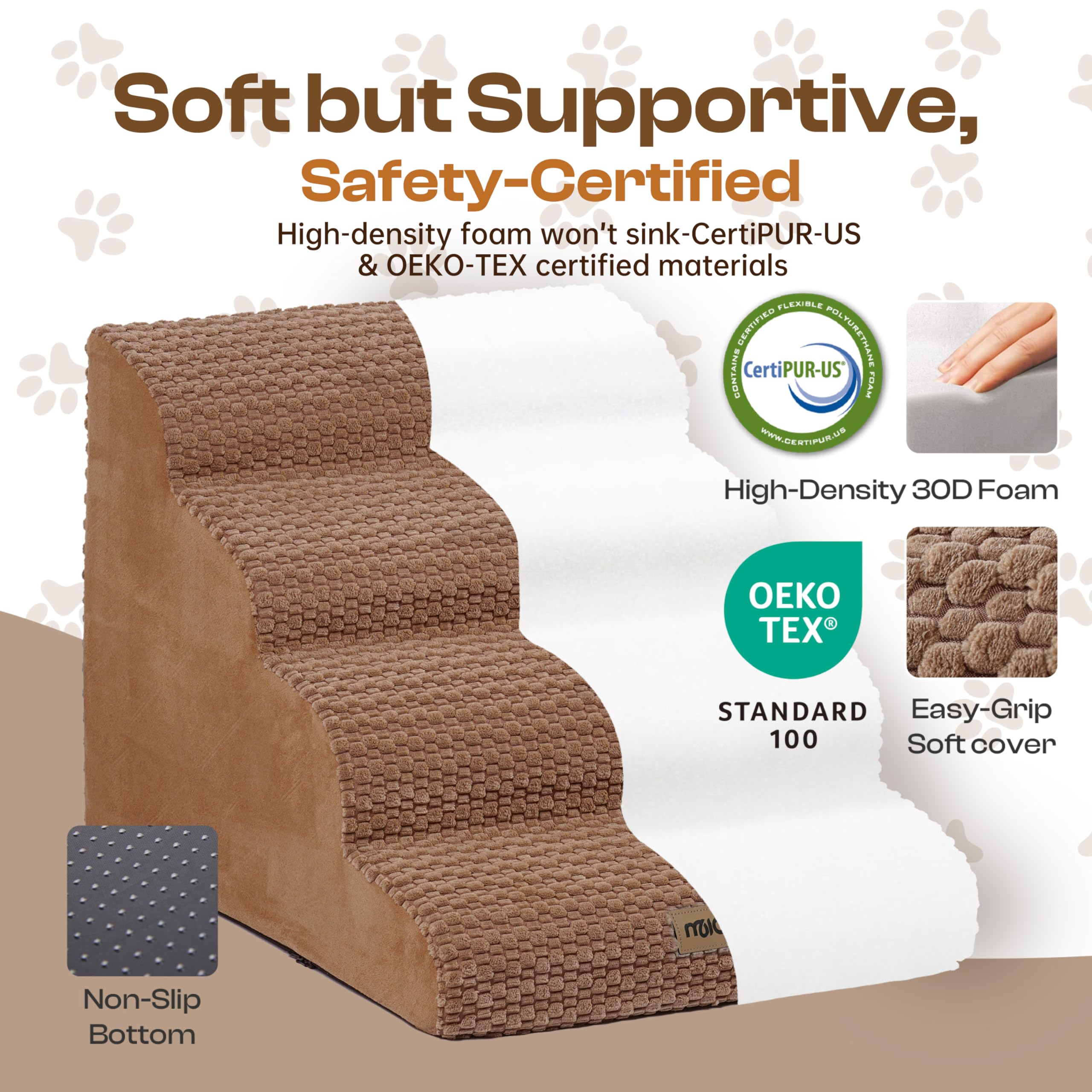 Miorun wide-steps secure footing for bed and couch access.