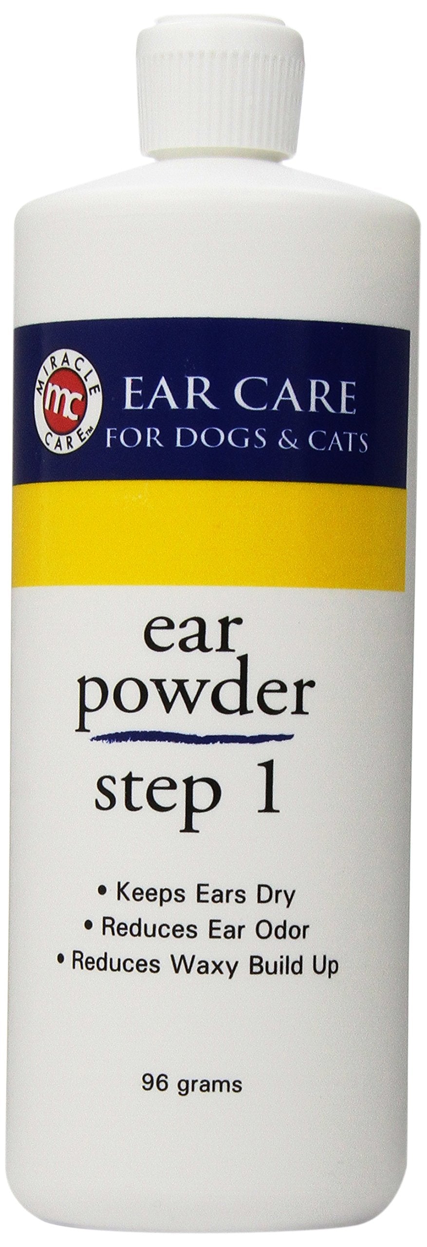 Miracle Care ear powder application aids moisture removal for dry, comfortable ears.