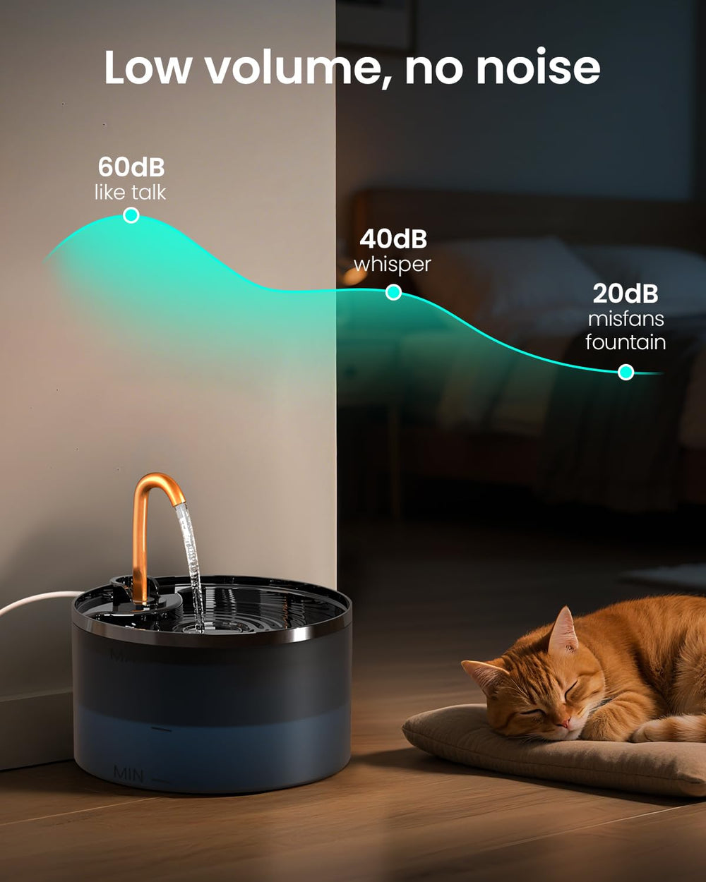 Ergonomic base design fits modern spaces for easy pet hydration.