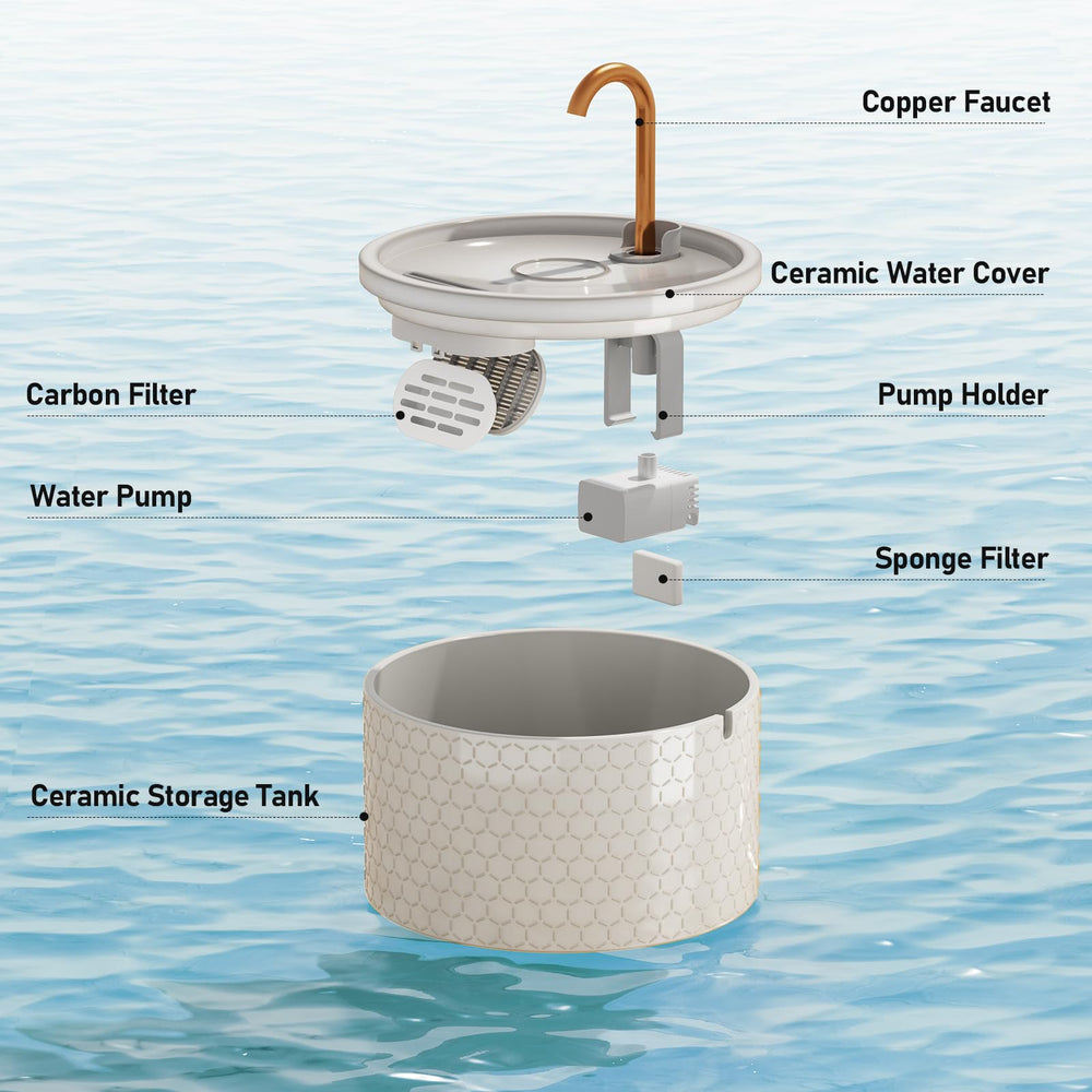 MISFANS copper spout promotes water freshness and a smooth drinking flow