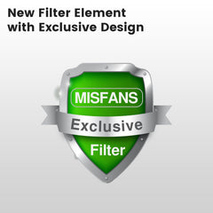 MISFANS filter pack back view illustrating simple setup and ongoing pump protection