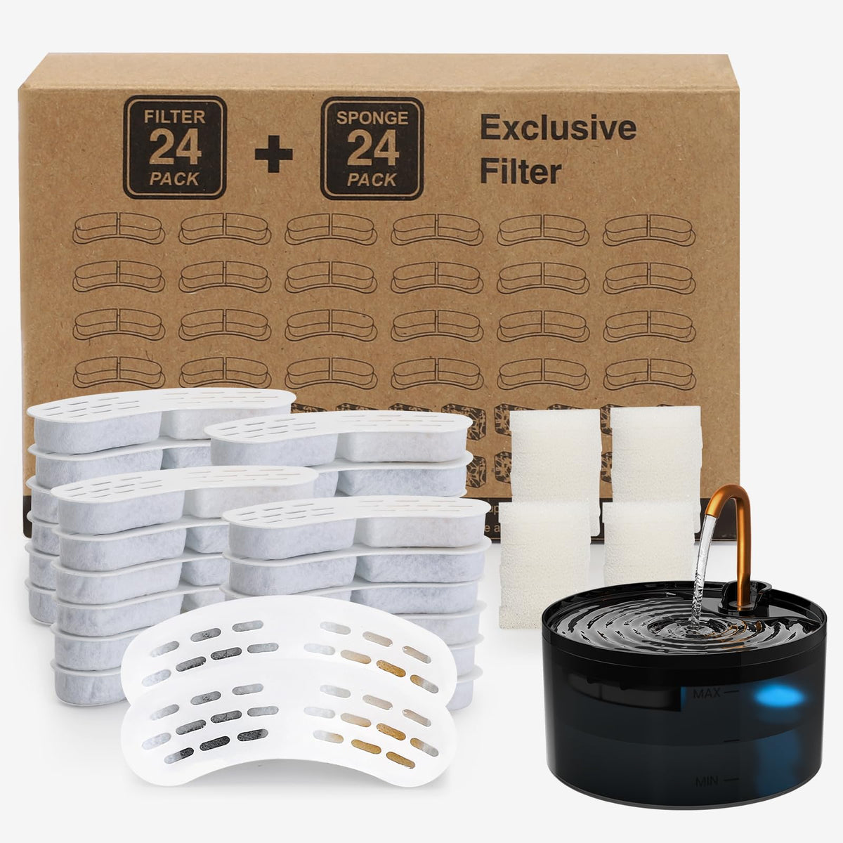 MISFANS S003/S005 cat fountain filter replacement kit for clean water and easy maintenance