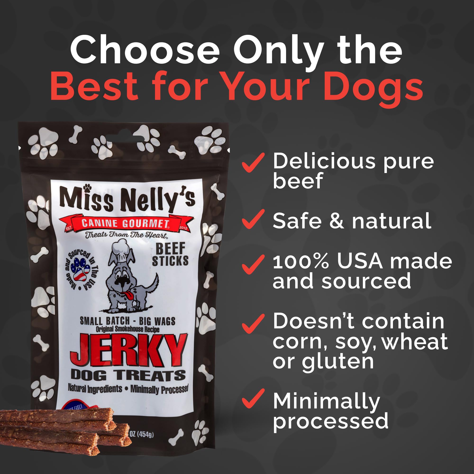 Miss Nelly's jerky ingredients highlight no fillers or artificial flavors.