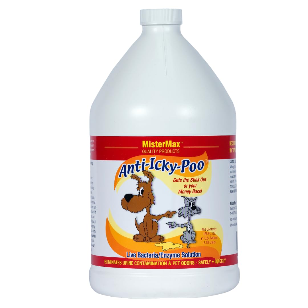 Mister Max Anti Icky Poo bottle pour enables easy spray for quick odor control.