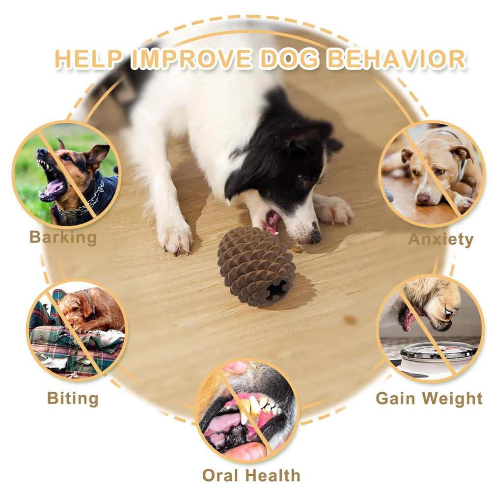 MITOCAPY Pine Cone Dog Chew Toy safe material emphasizes natural rubber and pet-safe design.