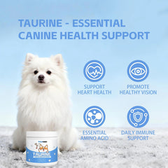 Mitrophics Doggy Supps Taurine dog pouring powder for easy meal mixing.