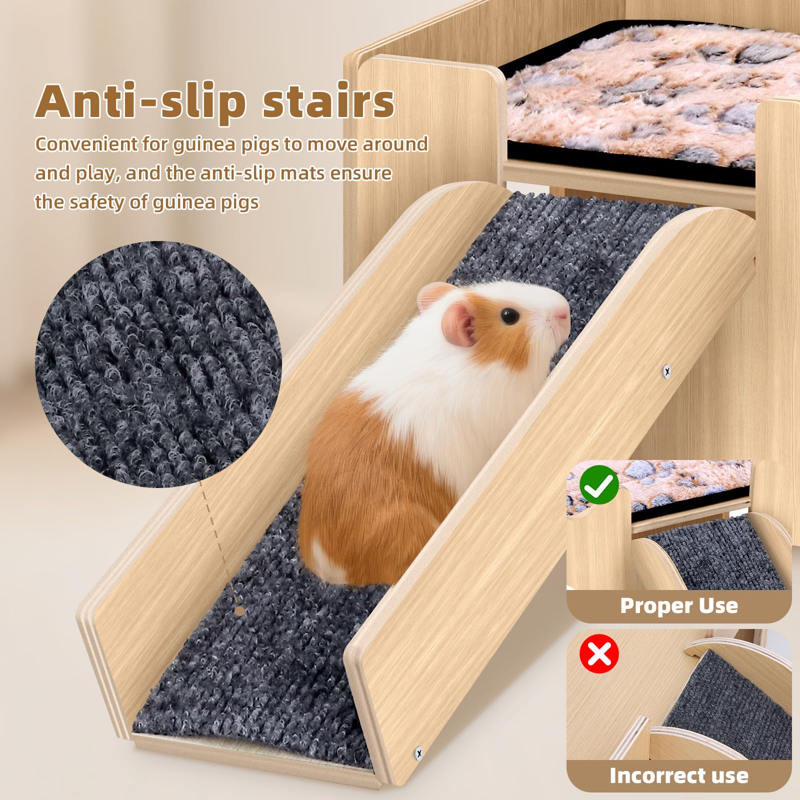 Mittimiya guinea-pig bed with 15x9.5x7.5 inch dimensions for roomy space.