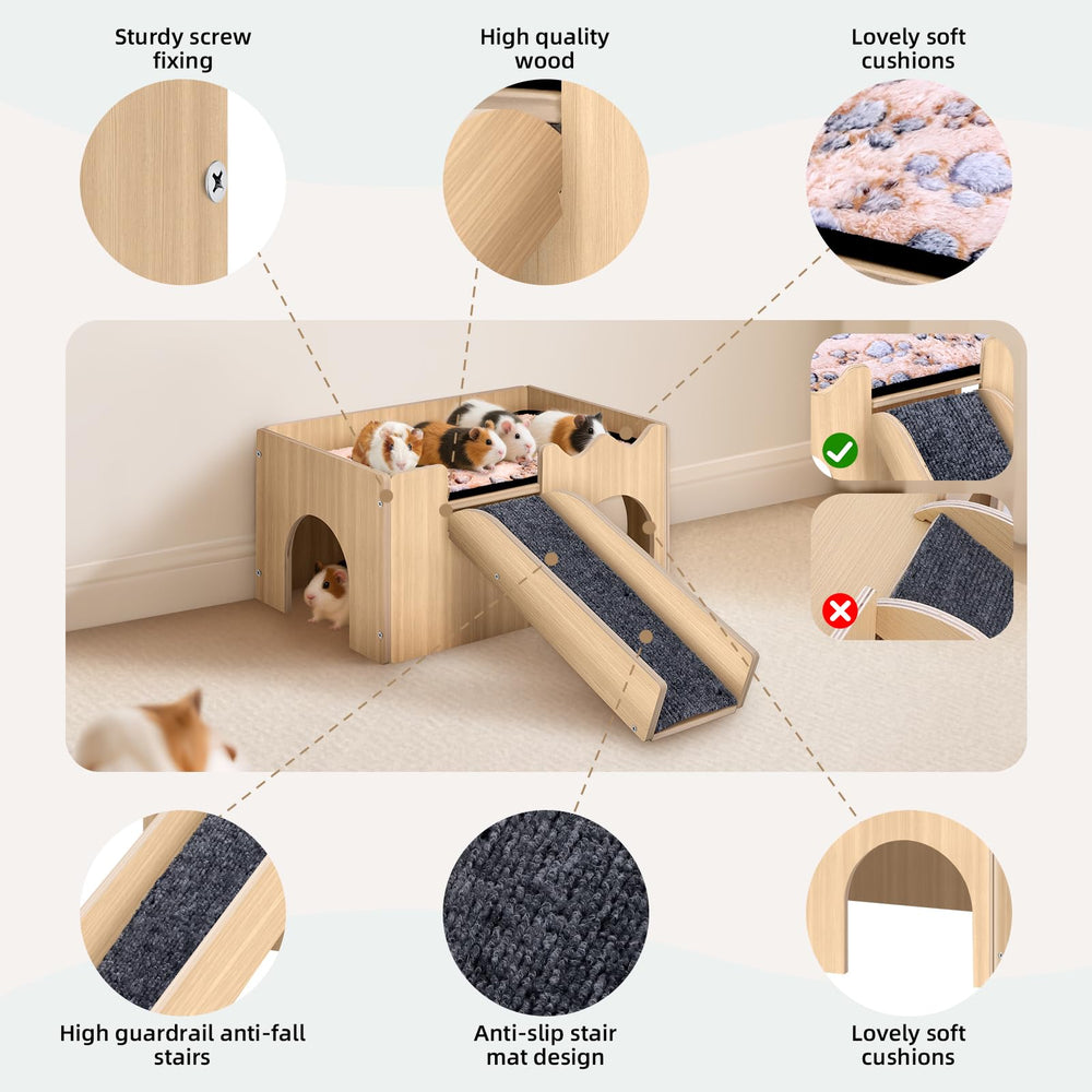 Mittimiya wooden guinea pig house - easy to clean, durable shelter that lasts.
