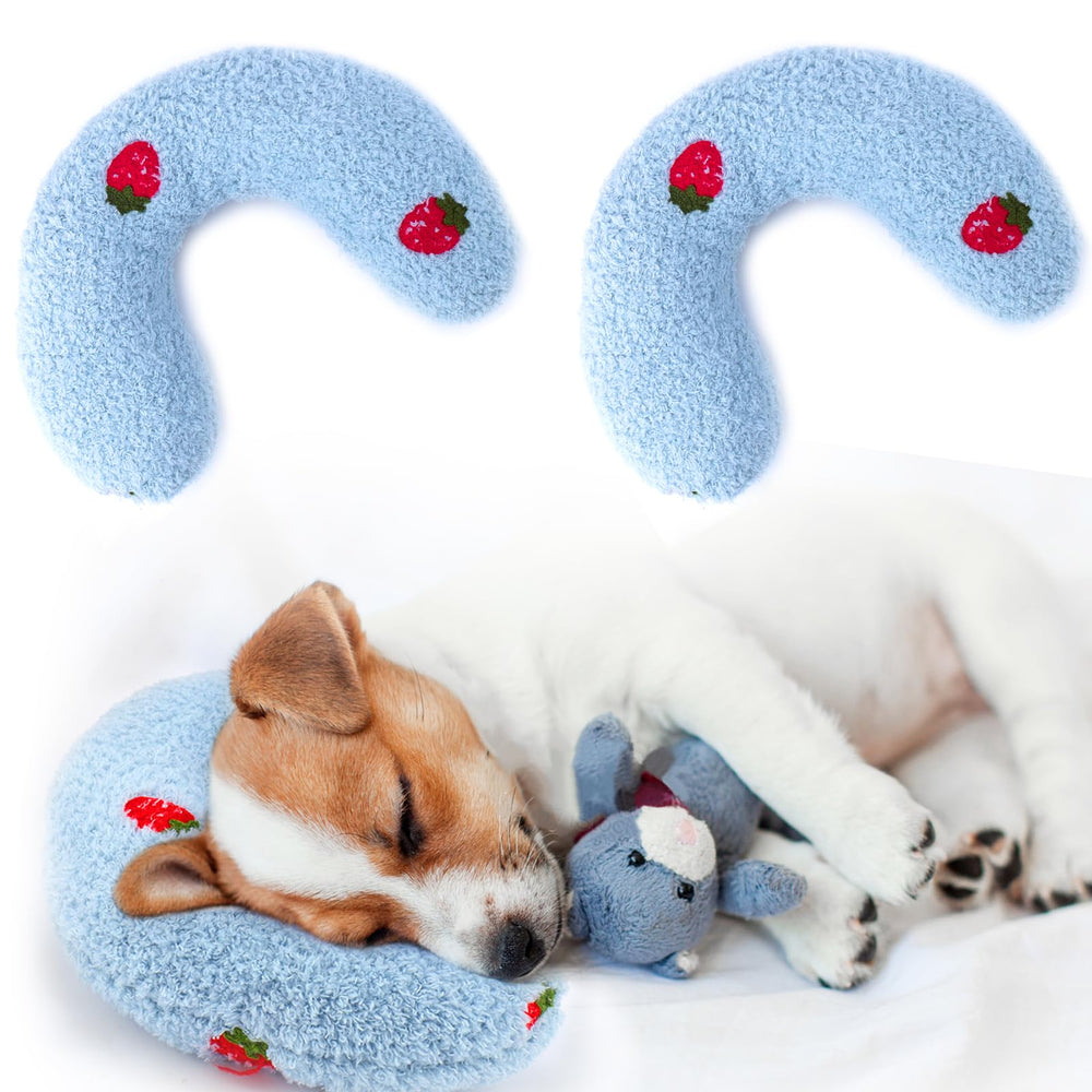 Mity Rain dog pillow blue front view for calming rest