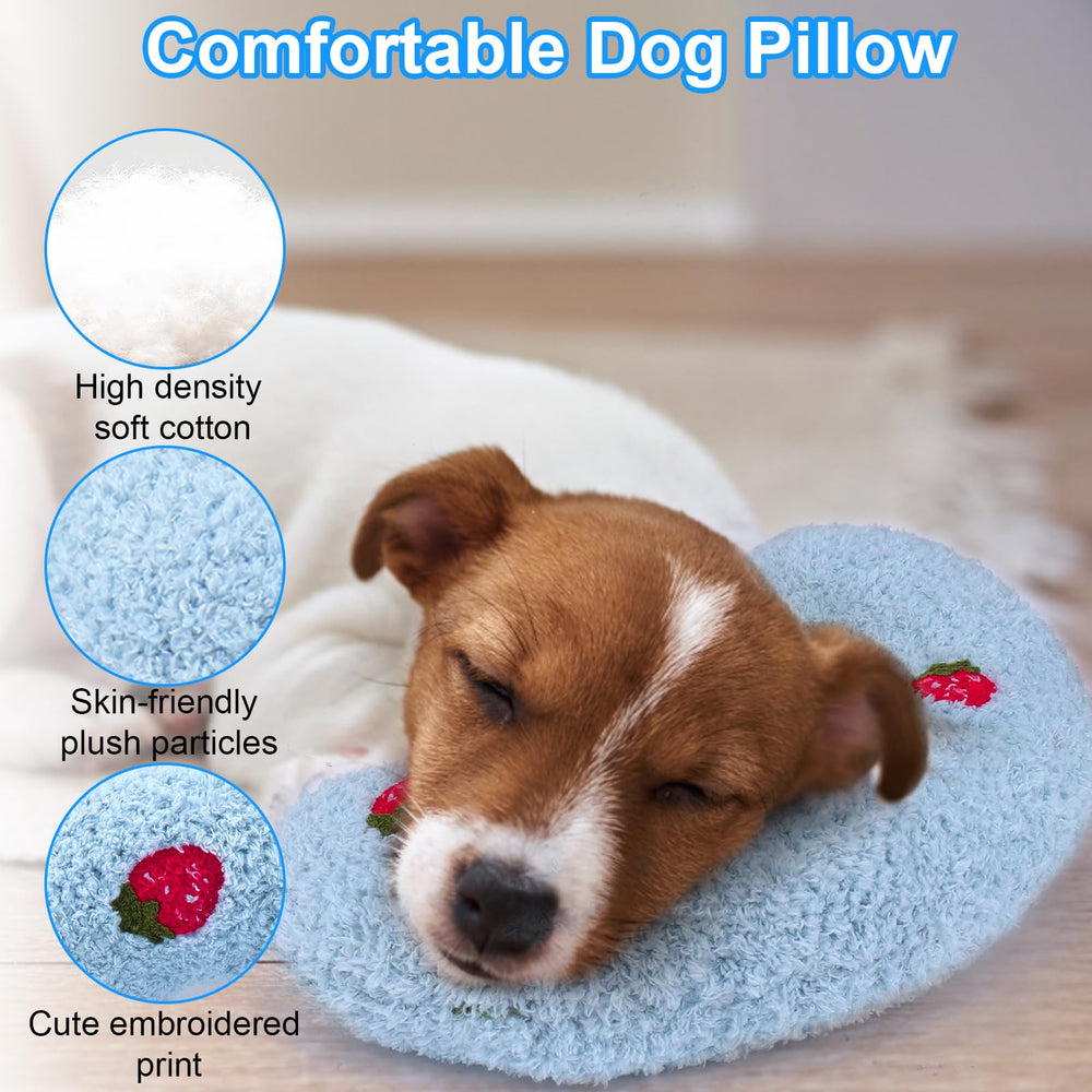 Mity Rain dog pillow blue in kennel creates cozy nesting