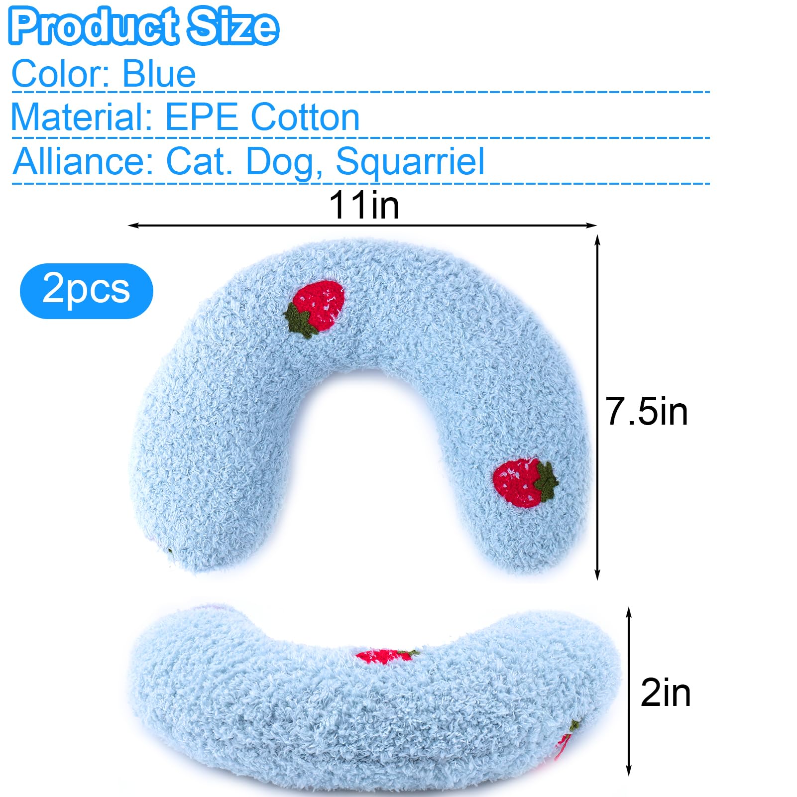 Mity Rain dog pillow blue side view supports joints while sleeping