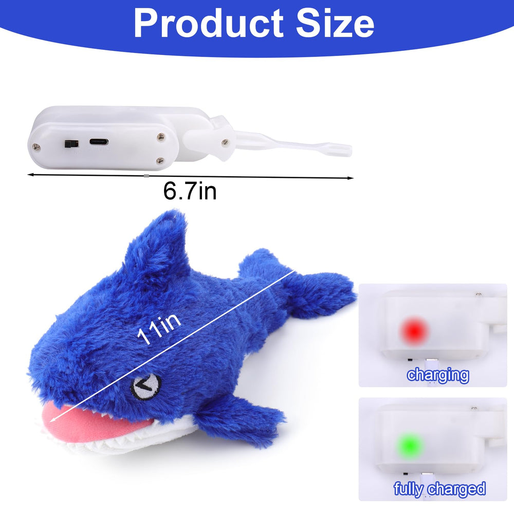 Mity Rain shark toy moves to engage dogs and extend playtime adventures.