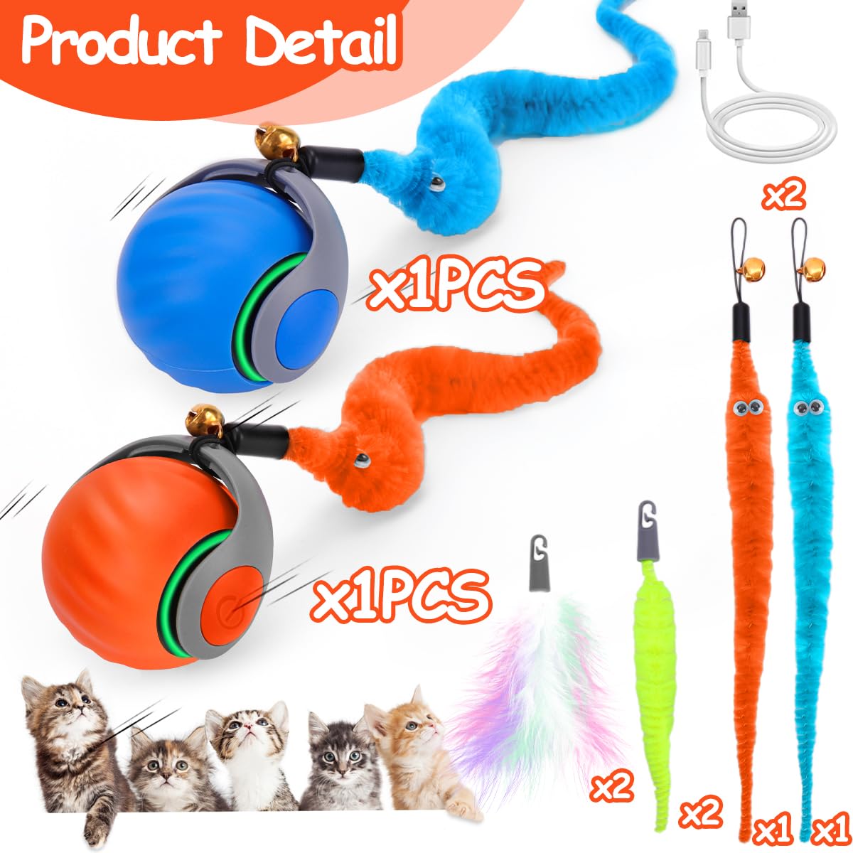 Mity Rain self-rolling ball with cover for engaging, protected play