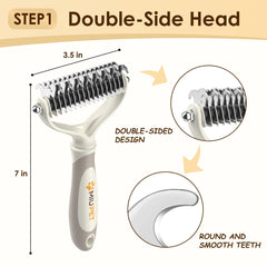 MIU PET 9-teeth dematting side removing knots safely from coat.