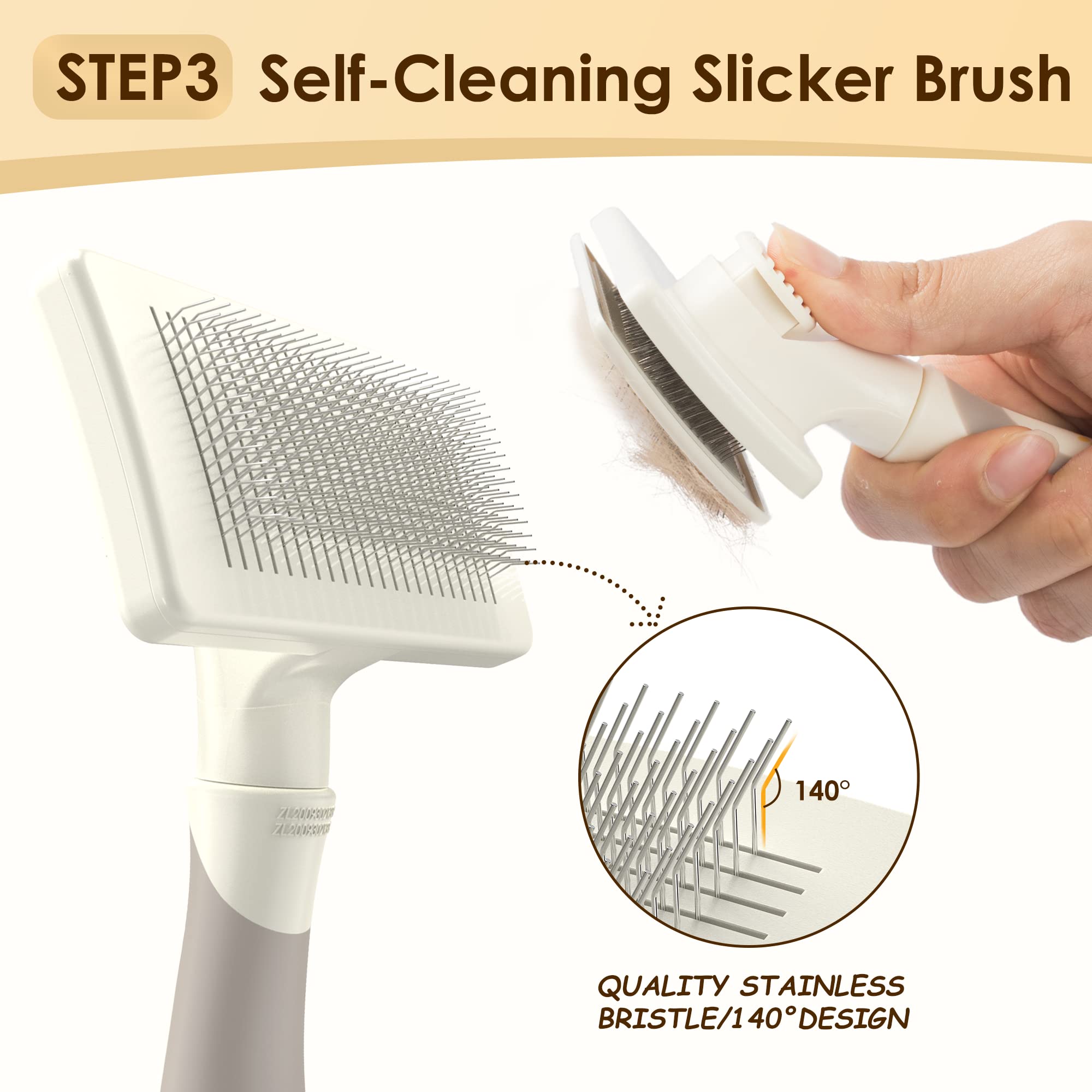 MIU PET detachable comb head allows easy cleaning and swapping.