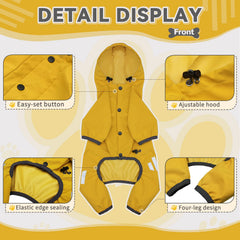 Miucat dog raincoat with hidden leash hole keeps walks smooth and secure.