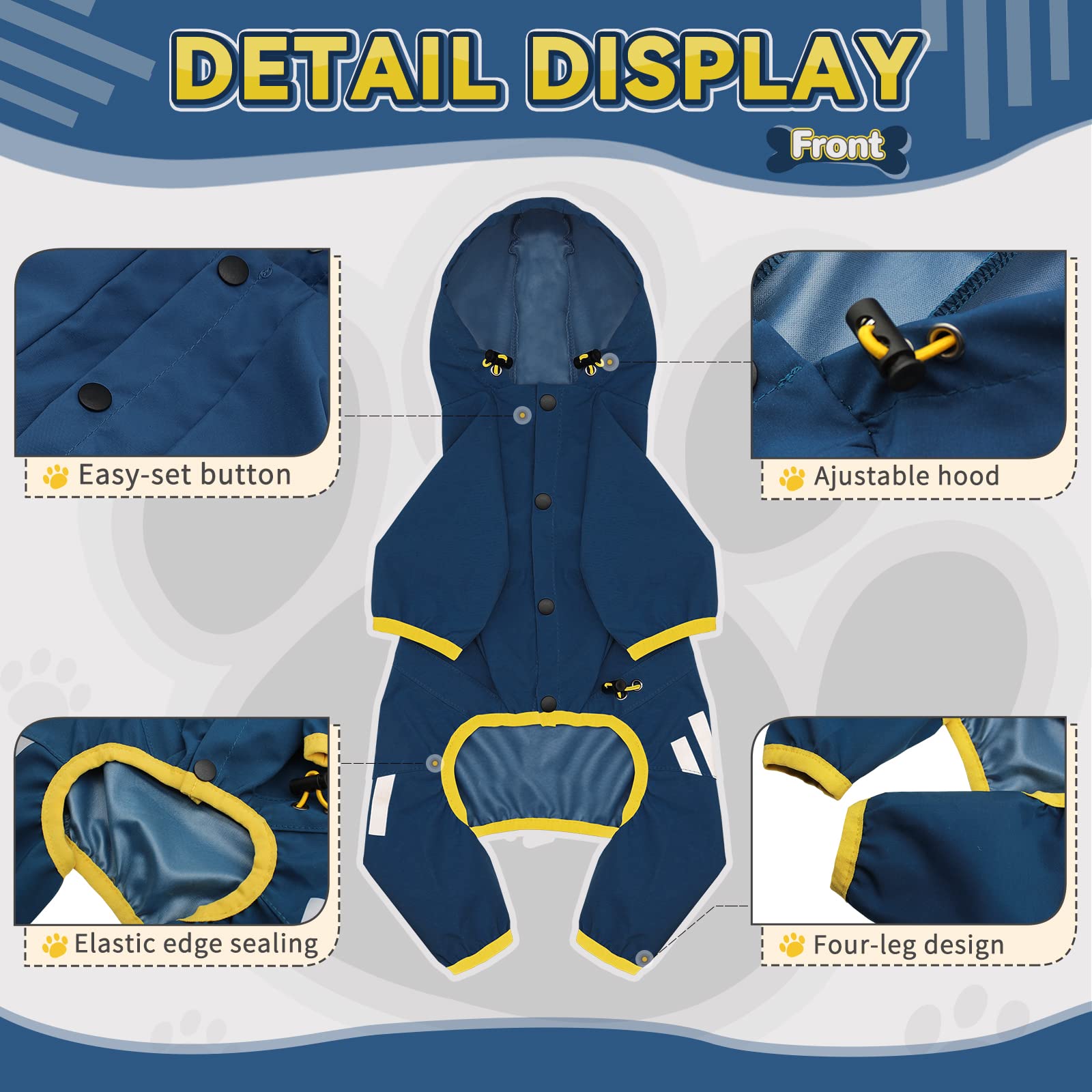 Miucat waterproof dog jacket provides light protection for outdoor adventures.