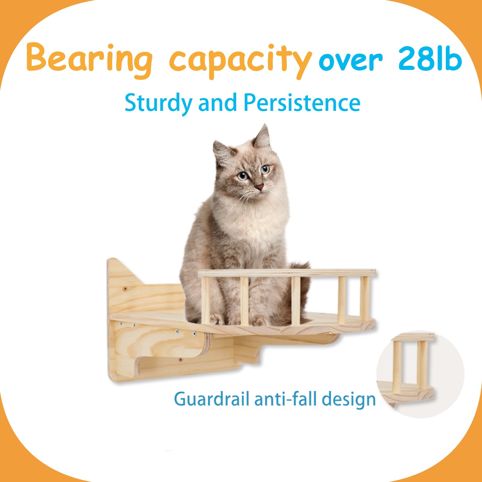 MIUZMORE cat wall shelves solid-pine durable support for large cats