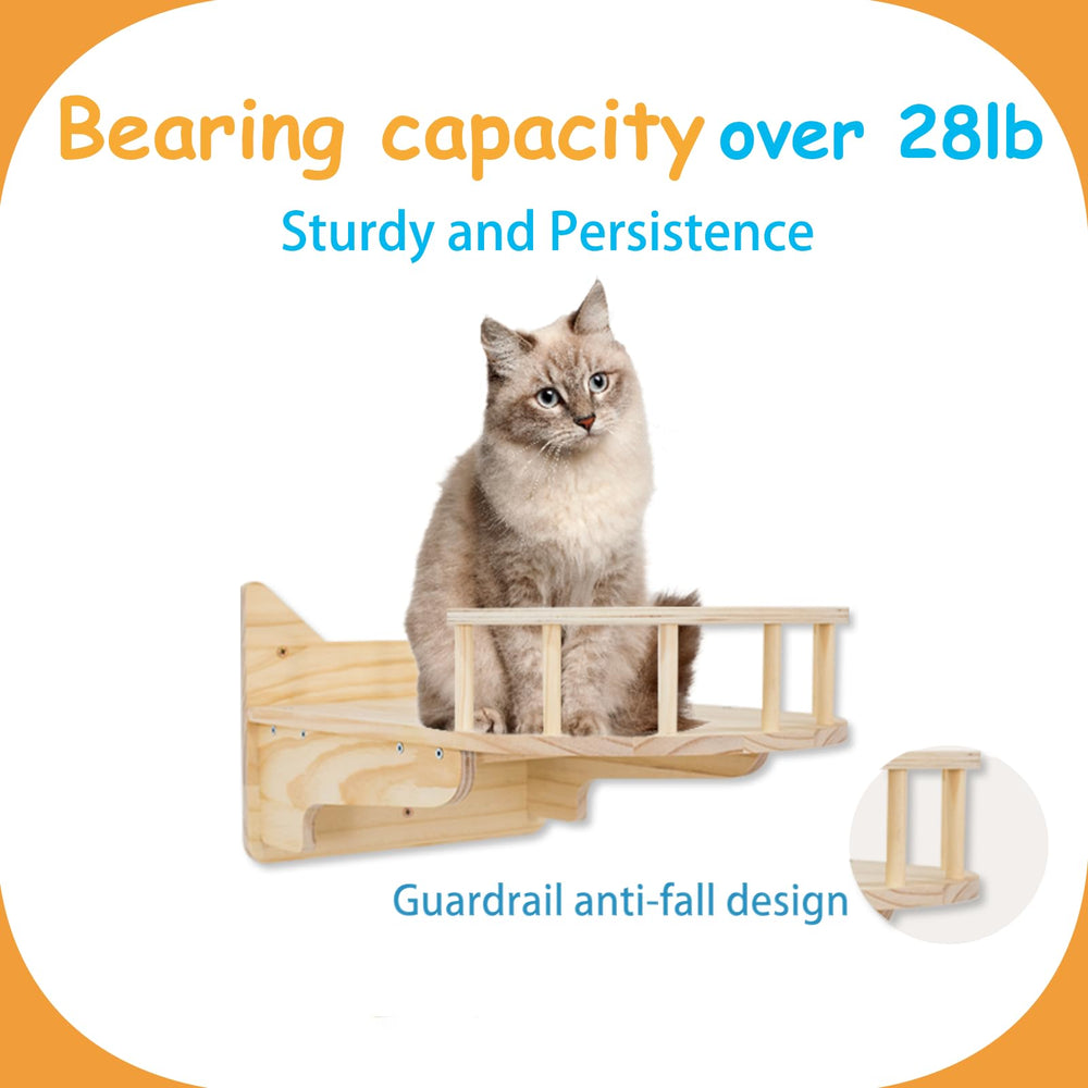 MIUZMORE cat wall shelves solid-pine durable support for large cats