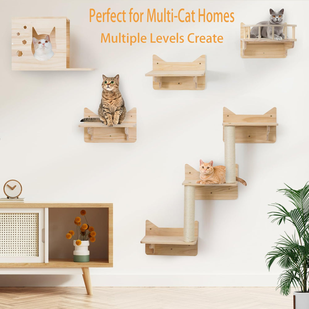 MIUZMORE cat wall shelves vertical-system maximizes wall space for active cats
