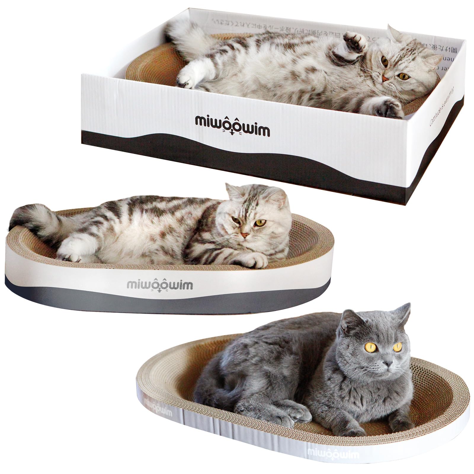 miwoowim box scratcher demonstrates spacious scratching area with cardboard surface