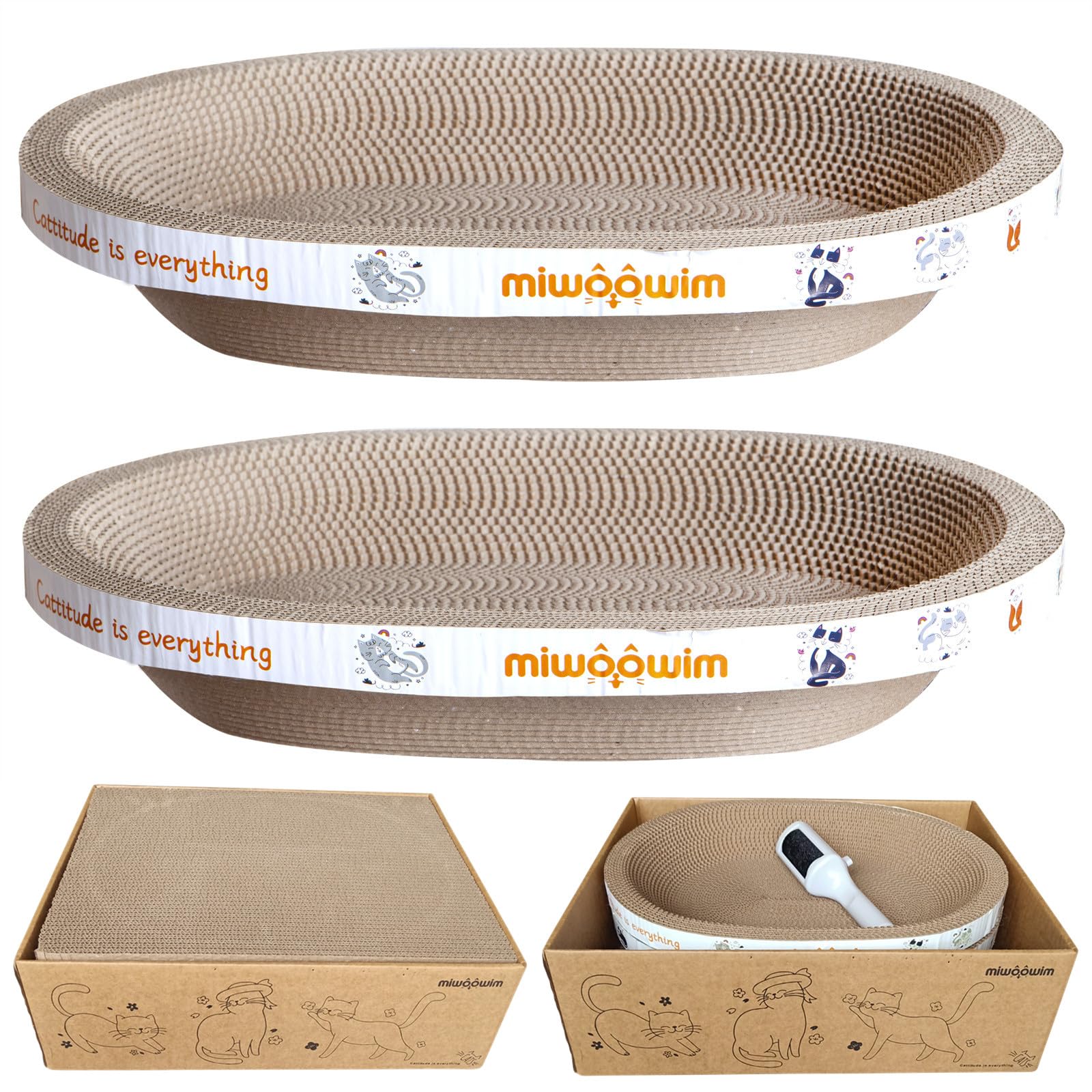 Miwoowim cat scratcher bowl oval design for cozy lounging and claw care