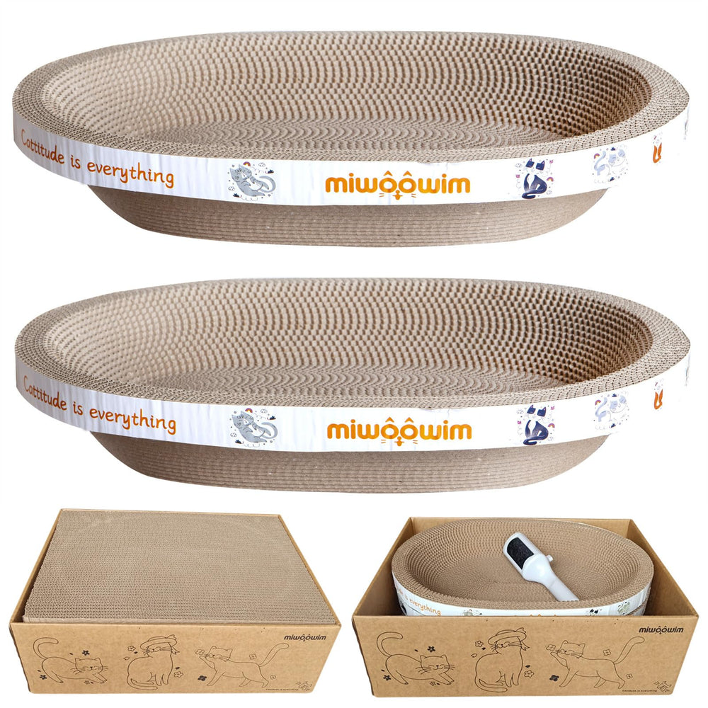 Miwoowim cat scratcher bowl oval design for cozy lounging and claw care
