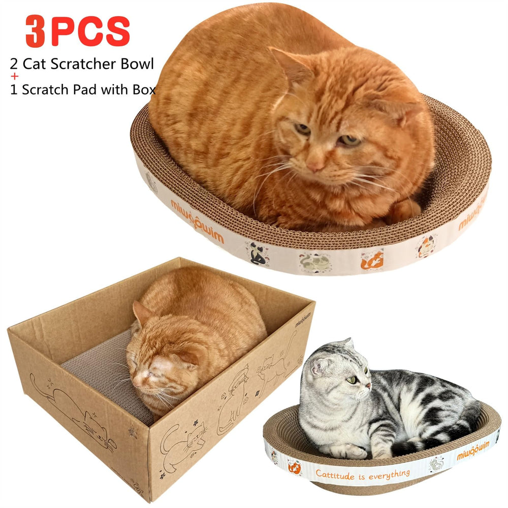 Miwoowim cat scratcher cardboard pad highlights durable corrugated surface for healthy scratching