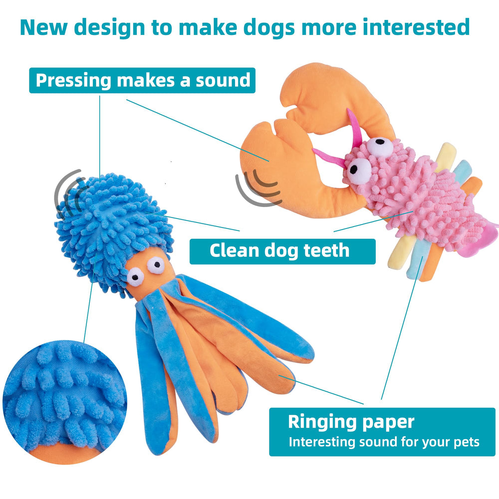 MIXCOTIA 5-pack dog toys front view highlights variety for boredom relief