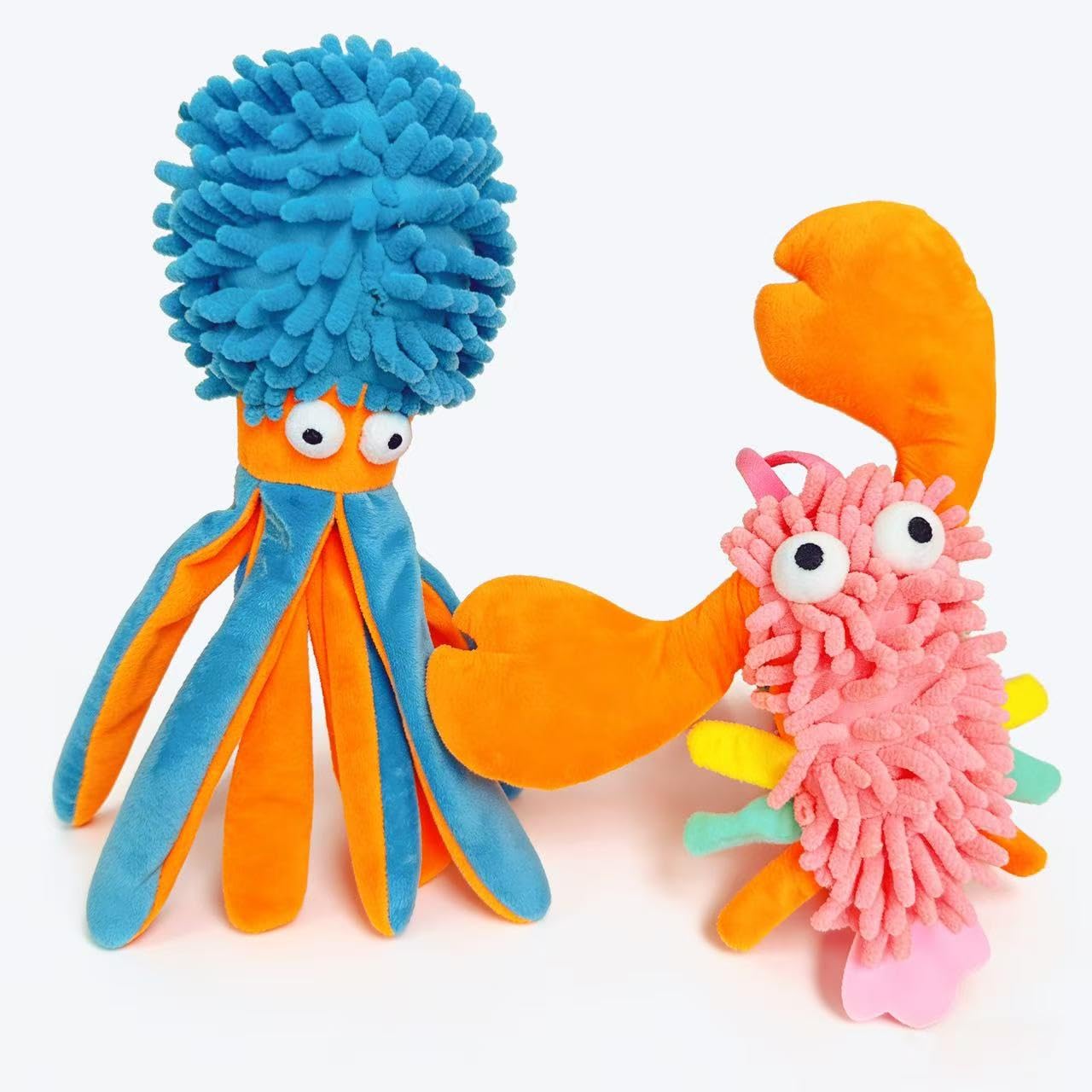 MIXCOTIA crab dog toy showcases crinkle texture to grab your pup’s attention