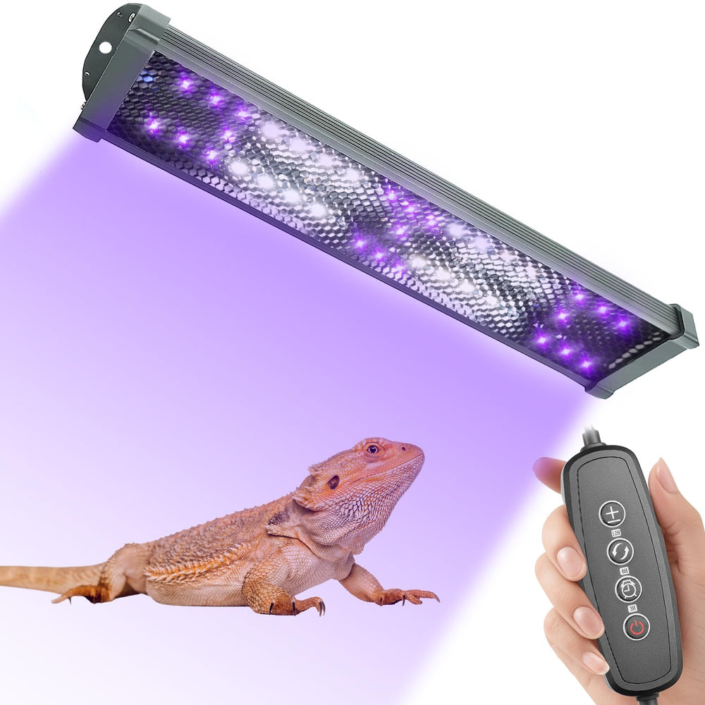 MIXJOY UVB light front view showing compact design for reptile enclosures