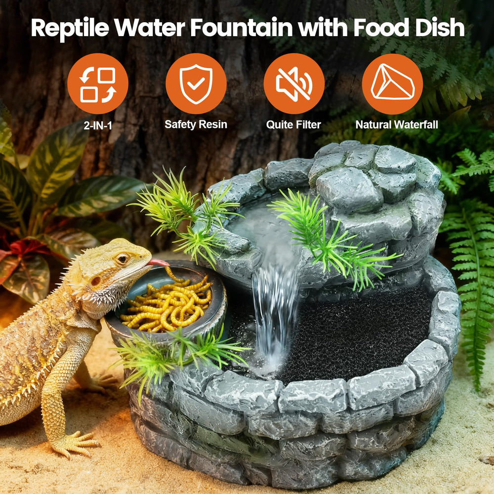 MIXJOY 2in1 fountain also serves as feeding dish for convenient hydration and meals.