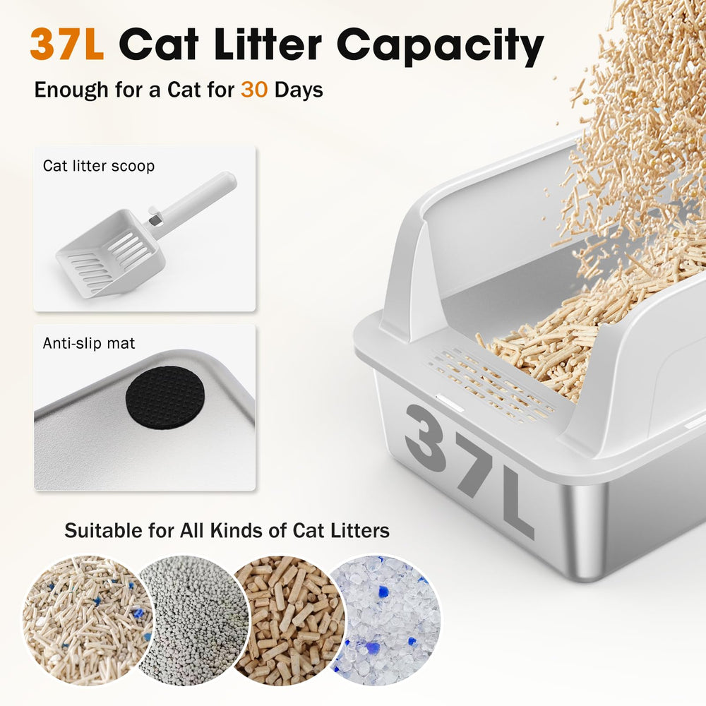 MIXJOY 2-pack set fits two large cats with durable stainless steel design.
