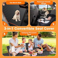 MIXJOY 3-in-1 convertible seat cover adapts to bench, hammock, or cargo mode.