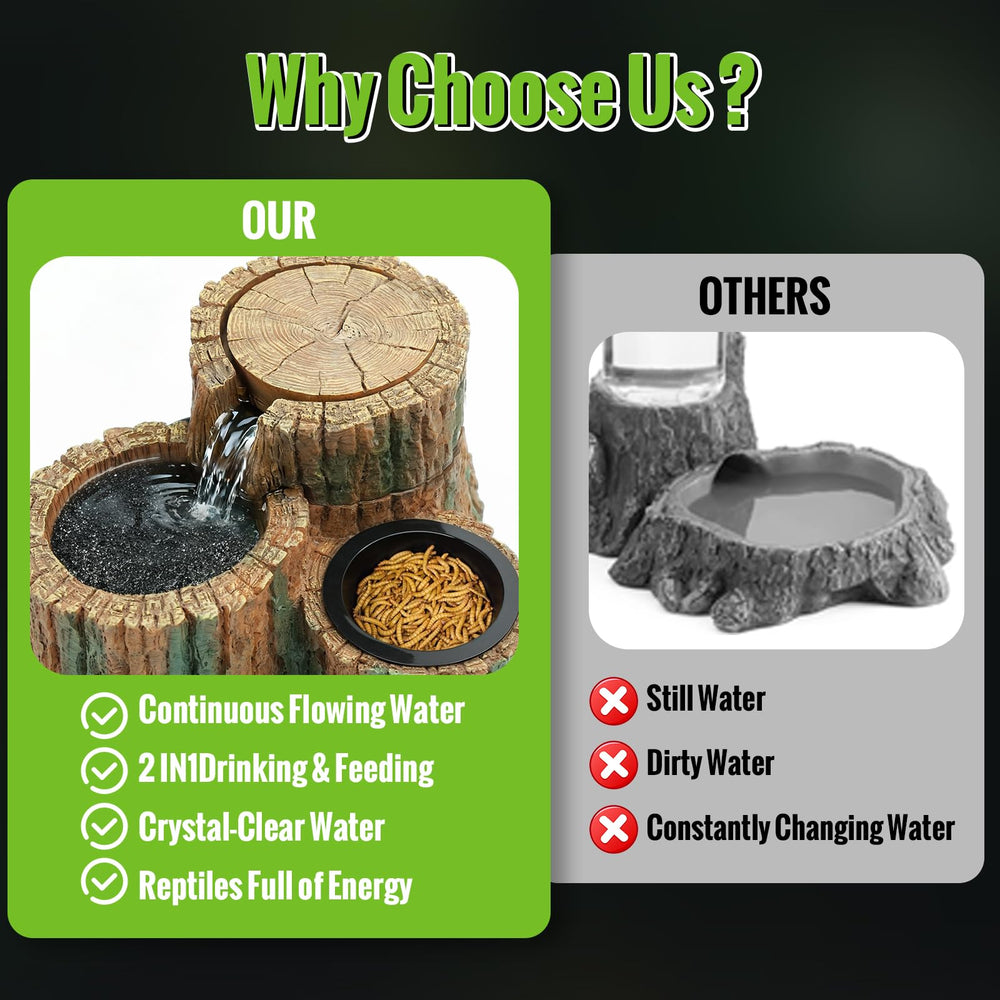 MixJOY 550ml reservoir enables easy daily hydration for reptiles.