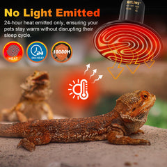 MIXJOY ceramic heat emitter heat output provides quiet, reliable warmth without light disruption overnight.