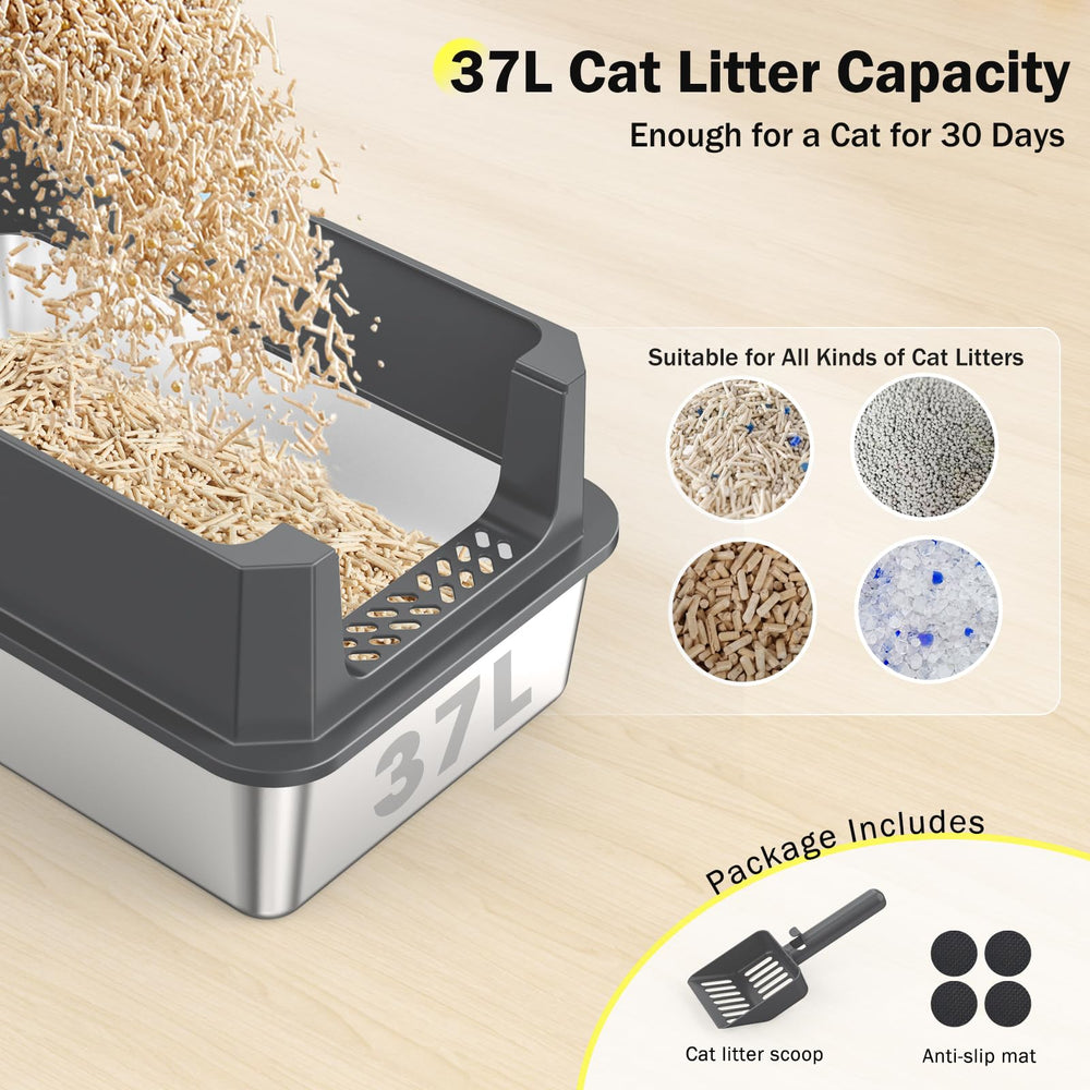 Curved walls of MIXJOY XL enhance cat privacy and contain litter