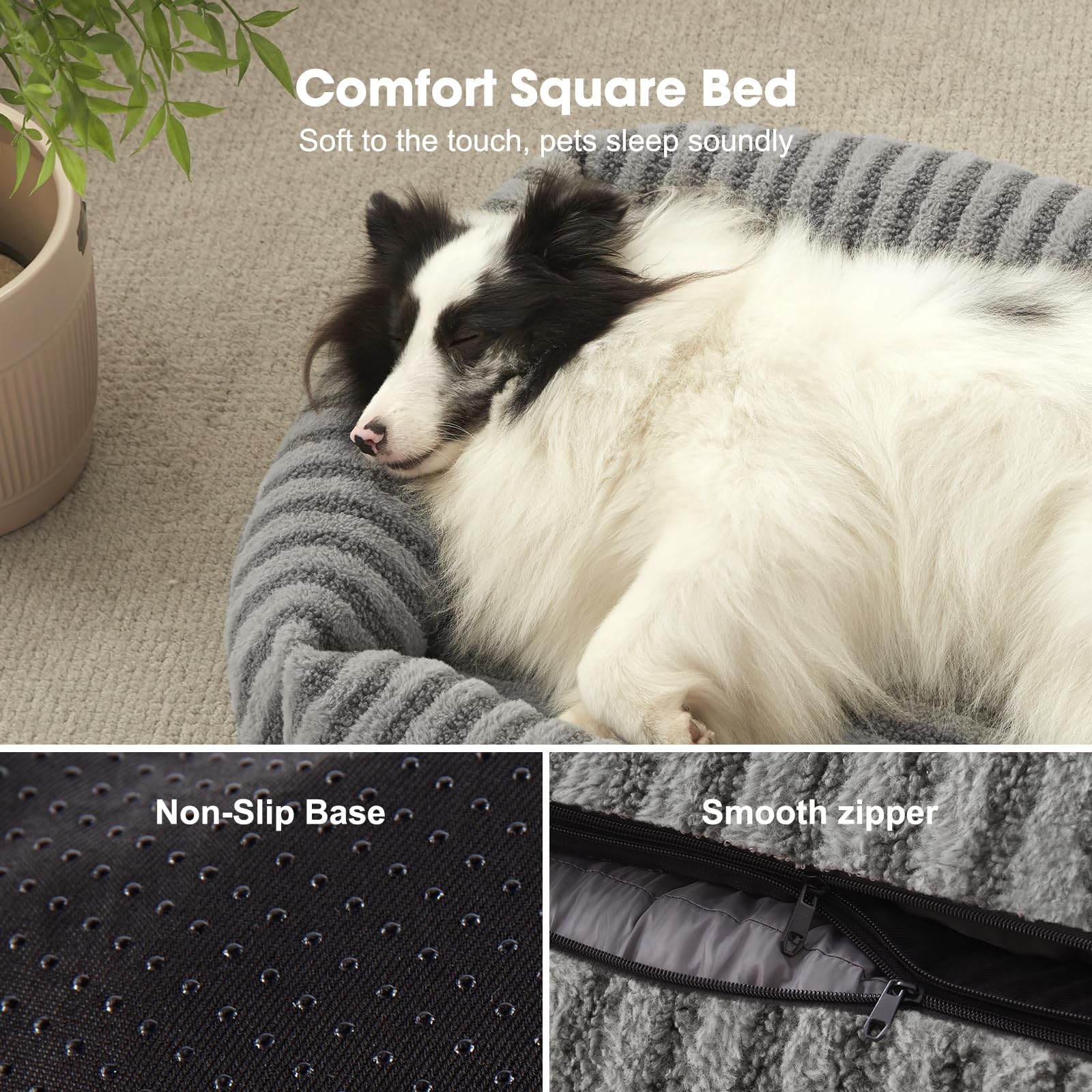 MIXJOY dog bed medium anti-slip bottom keeps bed in place during play