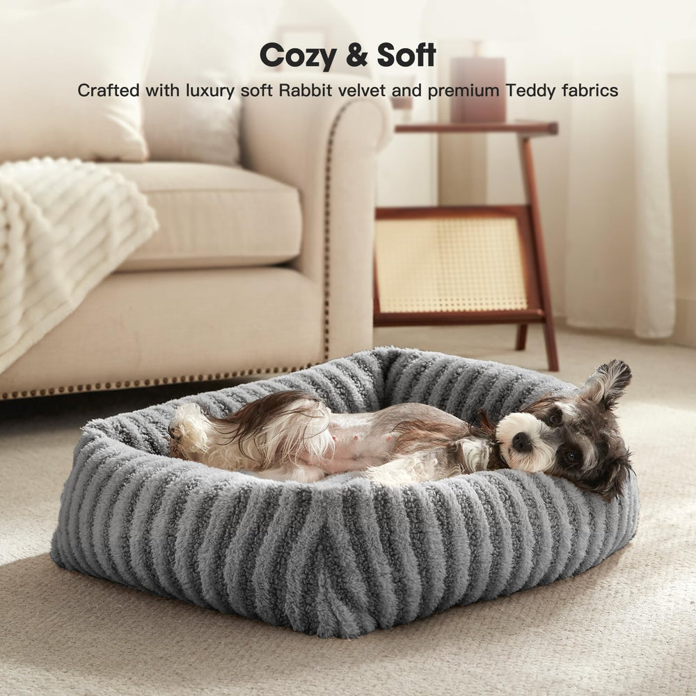 MIXJOY dog bed medium raised rim supports head and neck for comfy lounging