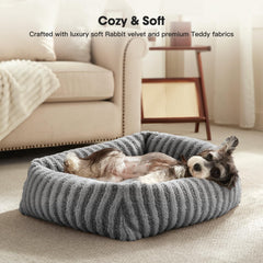MIXJOY dog bed medium raised rim supports head and neck for comfy lounging