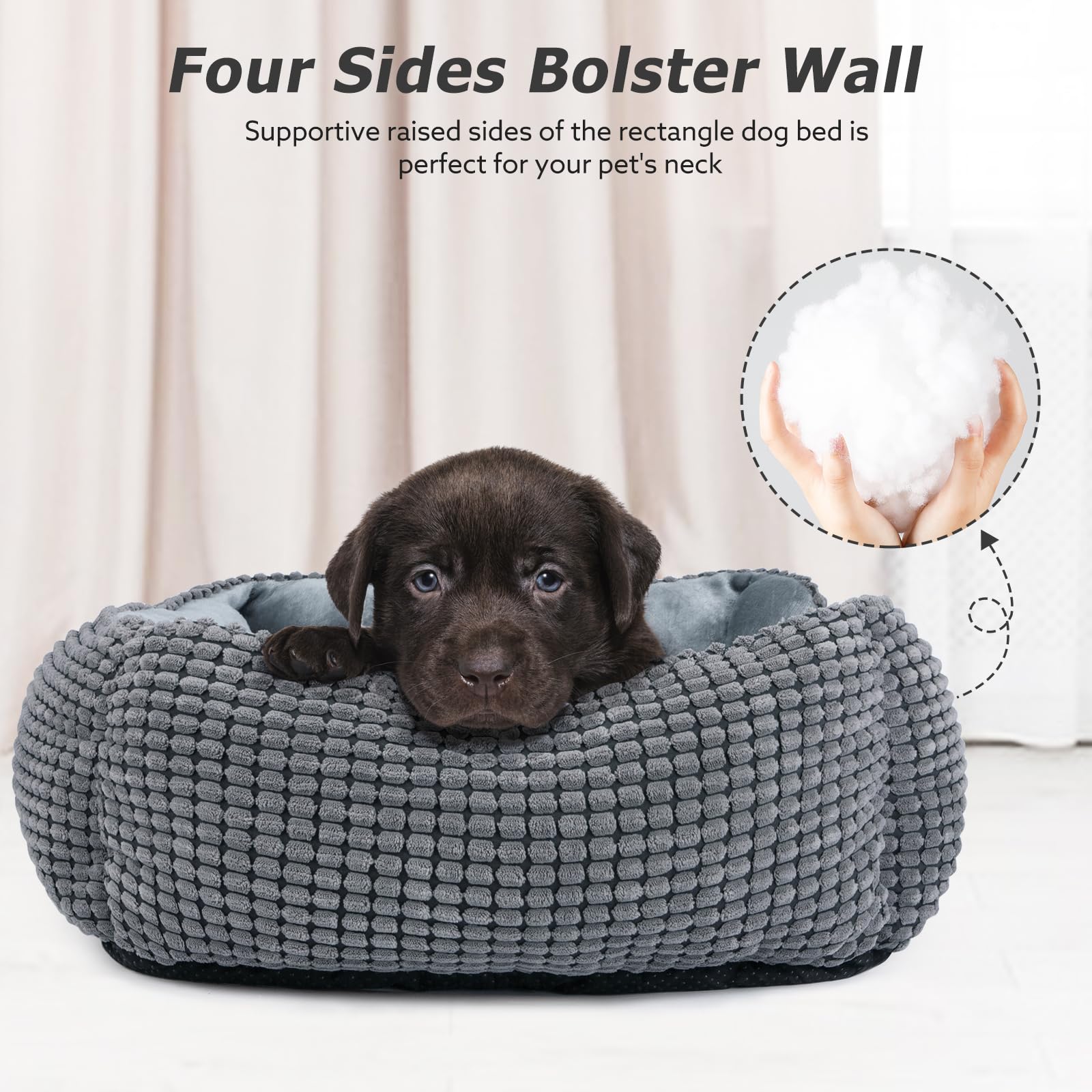 MIXJOY bed features anti-slip bottom to keep it in place.