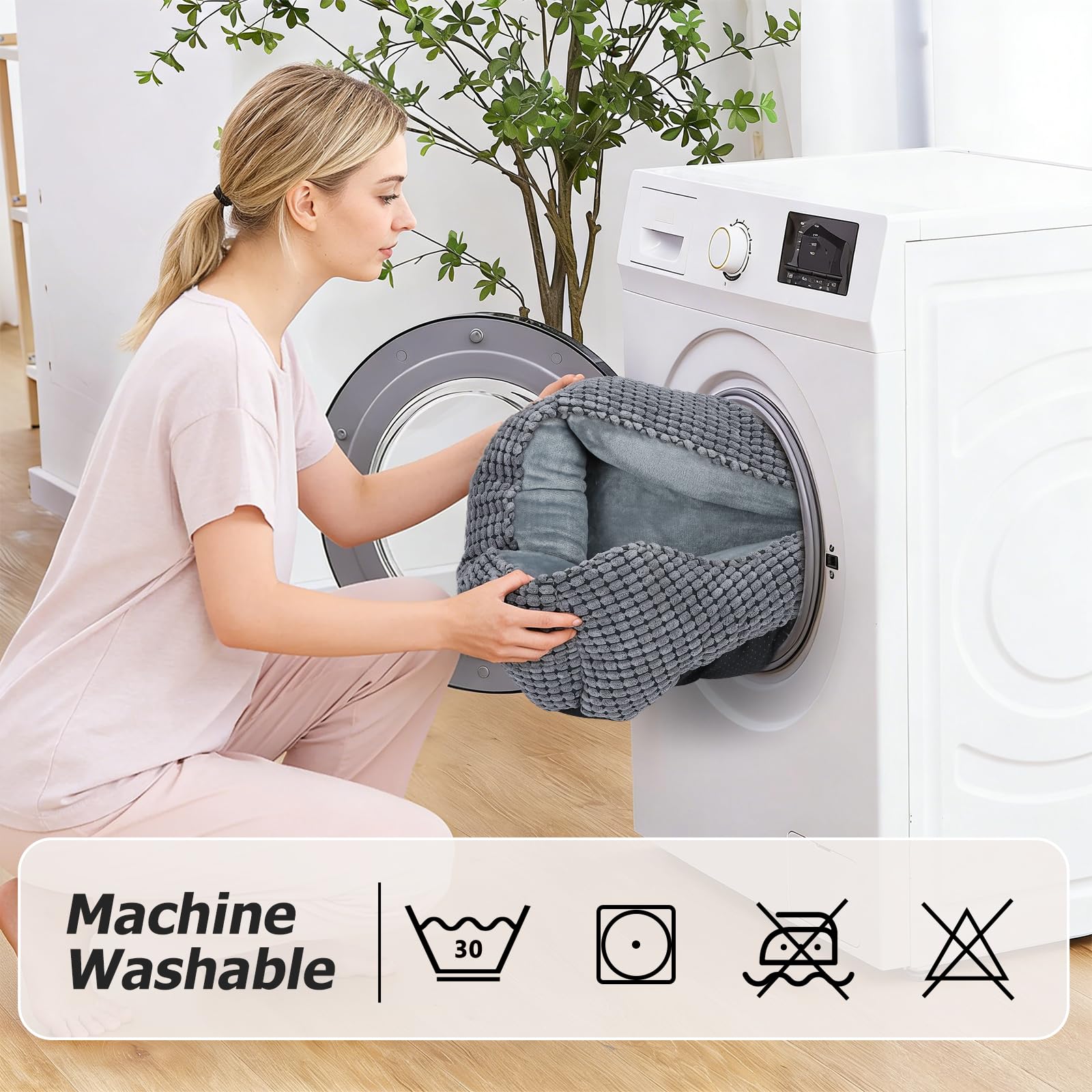 MIXJOY dog bed washable cover makes post-adventure cleaning easy