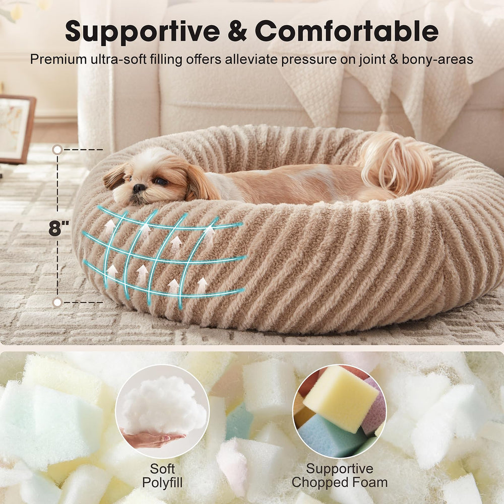 MIXJOY donut bed with machine-washable cover maintains cleanliness