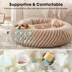 MIXJOY donut bed with machine-washable cover maintains cleanliness