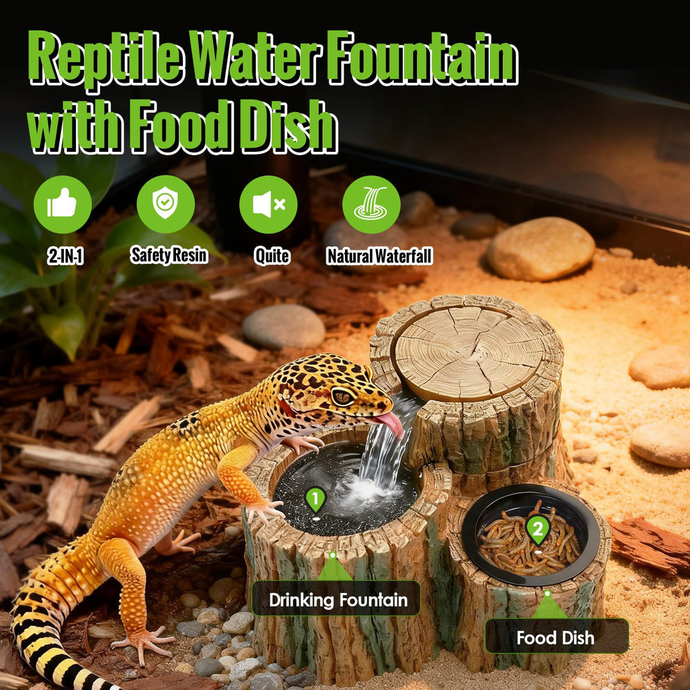 MixJOY flowing-water design encourages natural drinking for reptiles.